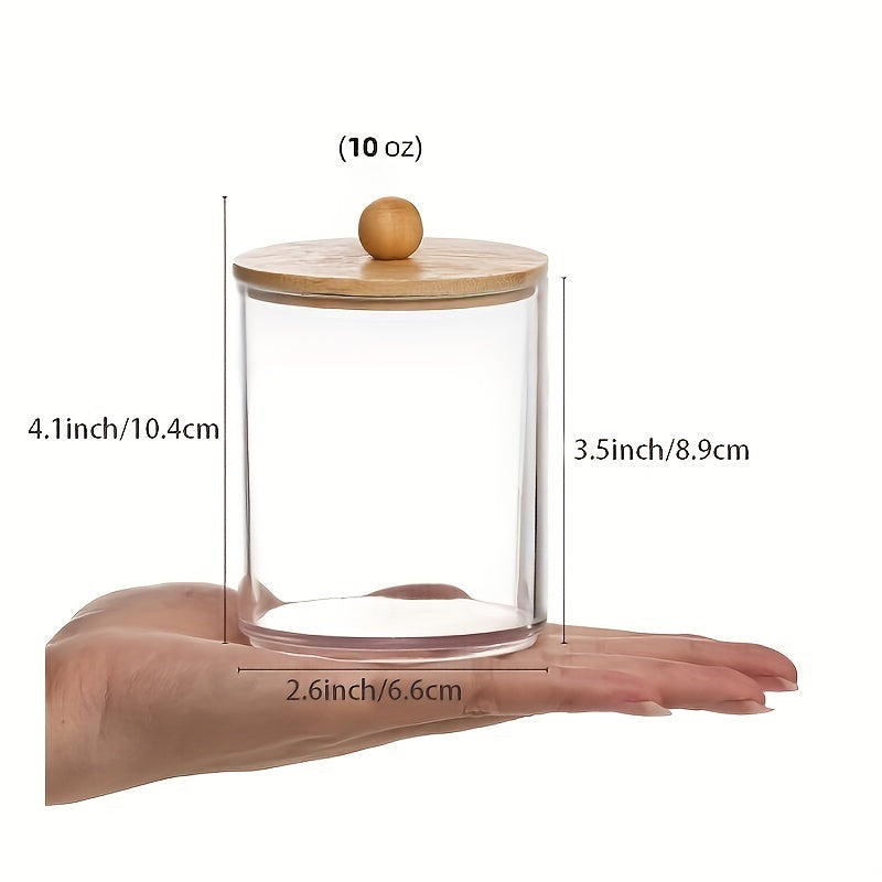 Bamboo Bathroom Storage Organizer for Swabs Cotton Balls and Floss