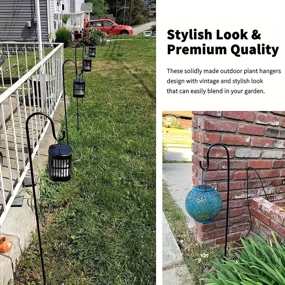 Heavy Duty Garden Shepherd Hooks for Bird Feeders Plant Baskets Solar Lanterns