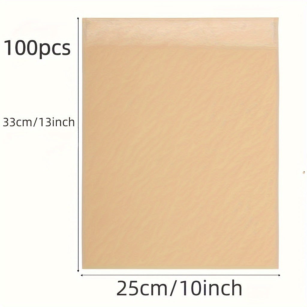 Kraft Paper Bags Pack of 50/100 Food Grade Square Oil-Proof for Snacks Biscuits