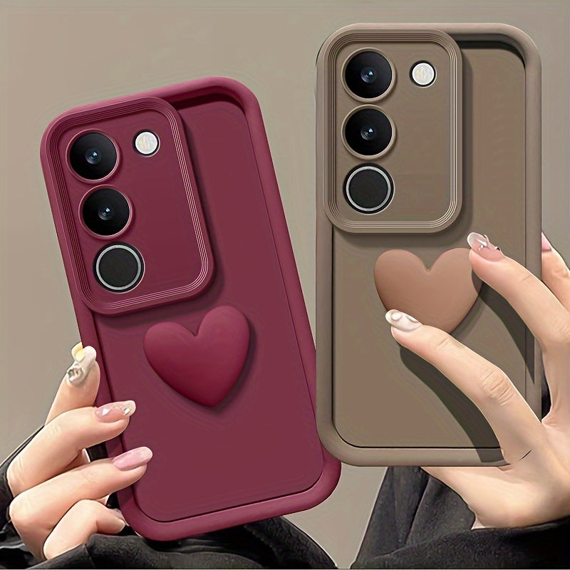 3D Love Heart Pattern TPU Phone Case for Samsung Galaxy S and A Series Full Body Protection