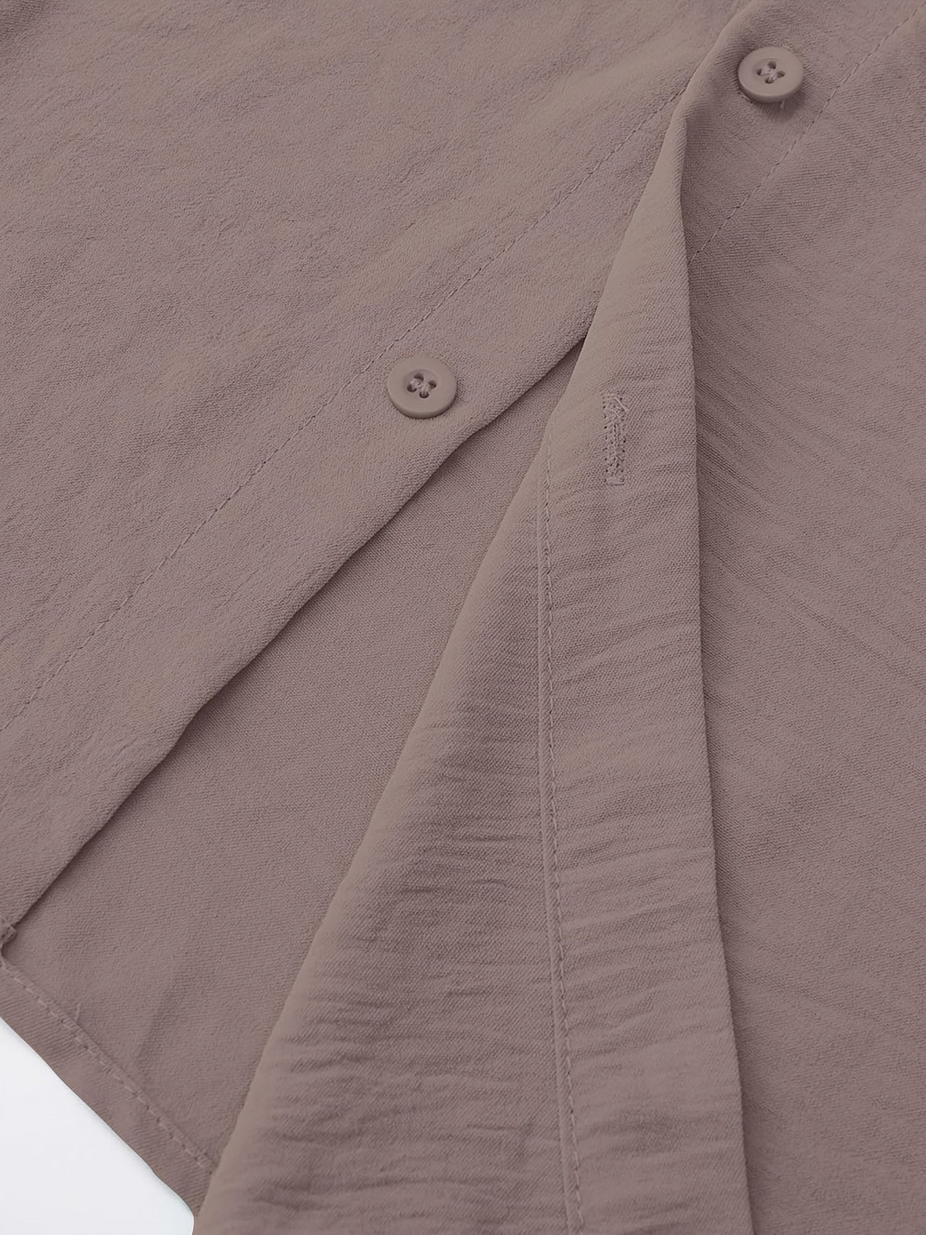 Conjunto de camisa de botones con cuello band y pantalones con cordón de talla grande para hombres, ideal para deportes y ocio