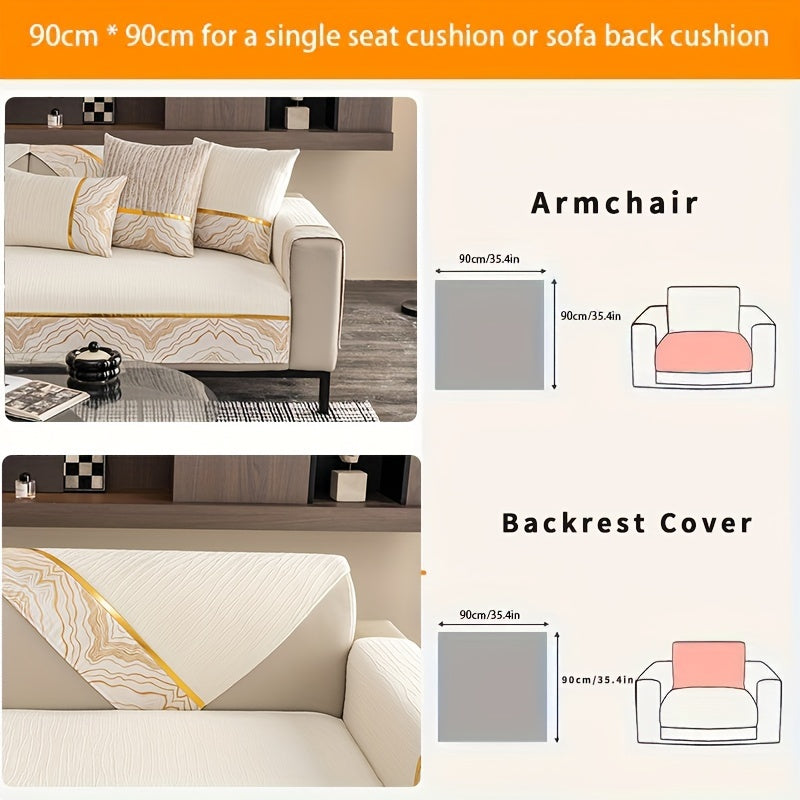 Chenille Sofa Cover for All Seasons Pet-Friendly Non-Slip Fits 1-4 Seater L-Shaped Contemporary