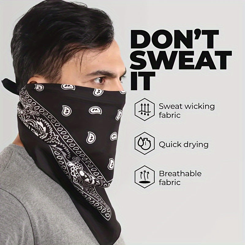 4 ta ko'k paisley bosma kvadrat sharflar to'plami, bosh bog'lamlari, bandanalar va o'rashlar uchun