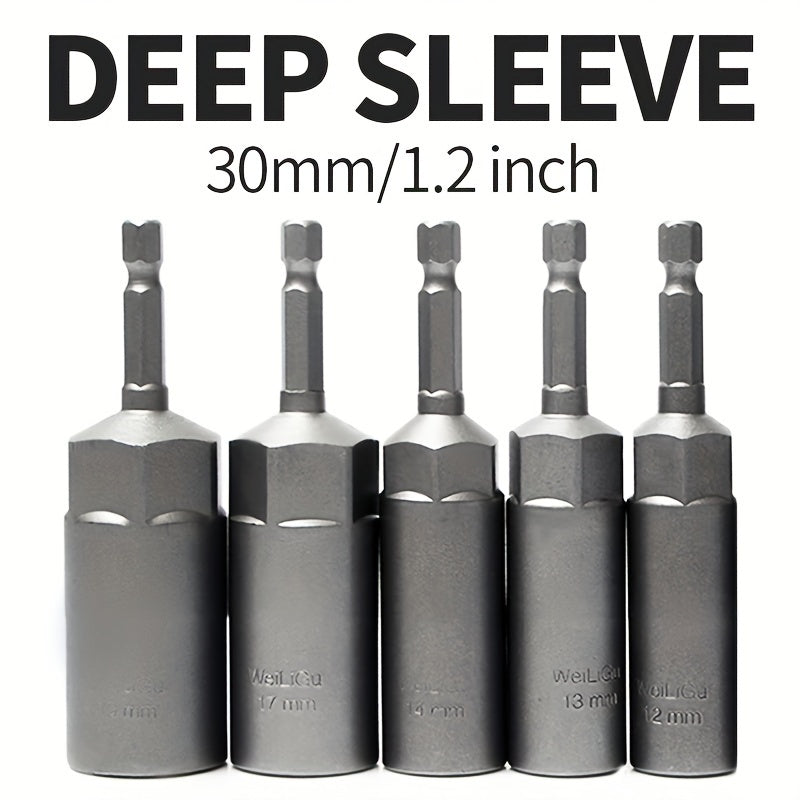 Набор глубоких головок 30 мм из хромованадиевой стали, расширенный шестигранный ключ, немагнитный