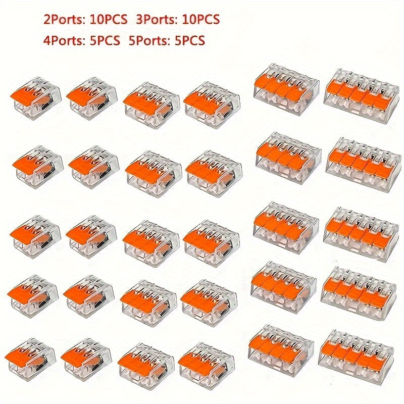 25/26/30pcs Cable Wire Connector Kit Mini Quick Splicing Multi-Strand Soft Wire