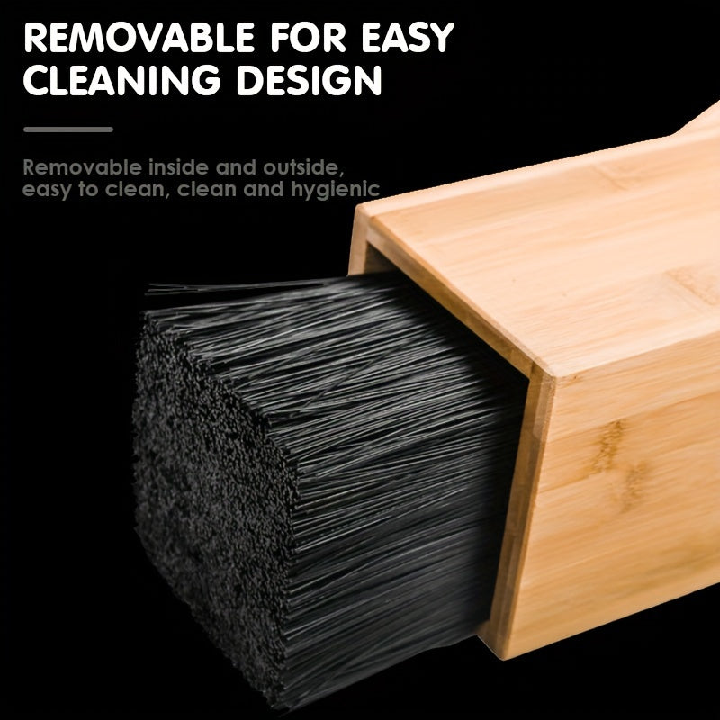 Bamboo Knife Stand with Removable Insert, Universal Fit, Easy to Clean