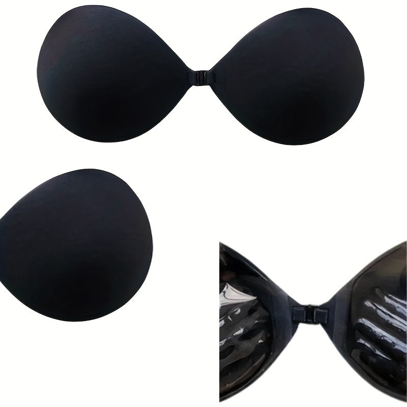 Plus Size Strapless Self-Adhesive Push-Up Bra with Front Closure for Backless Comfort