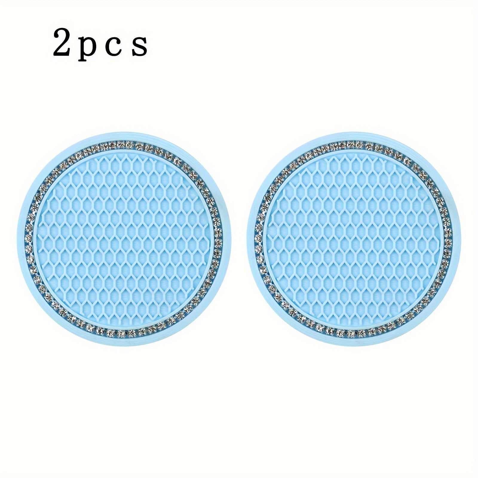 2pcs Car Water Cup Cushion Anti Slip Grid Beehive Cross Border Storage