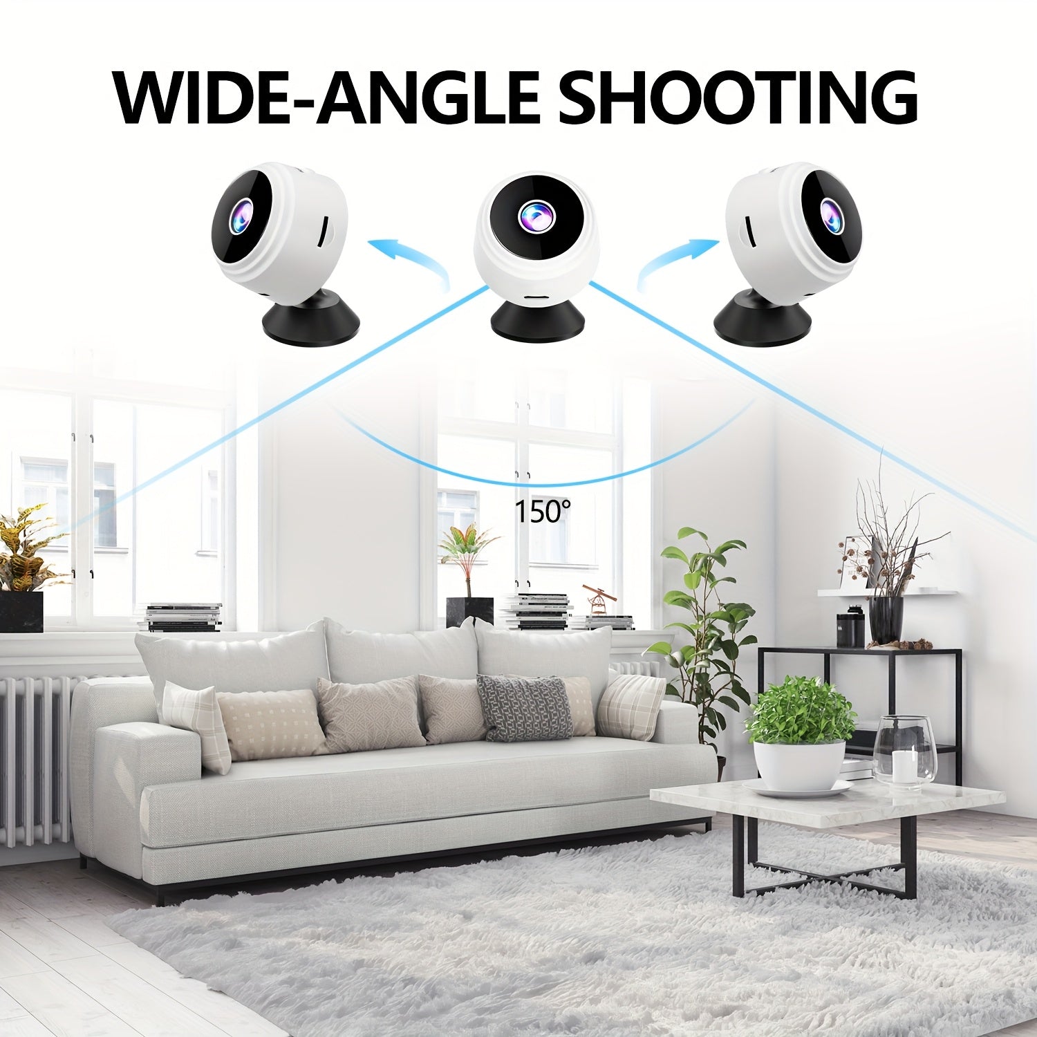 HD 480P WiFi Camera for Smart Home Security Battery or USB Powered ABS Material 2.4GHz Wireless Remote Control