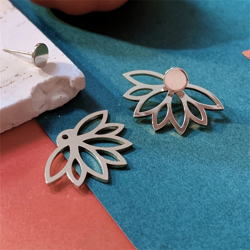 Женские серьги с золотистым тоном Lotus с застёжкой-карабином, украшенные цветами и сверкающими камнями