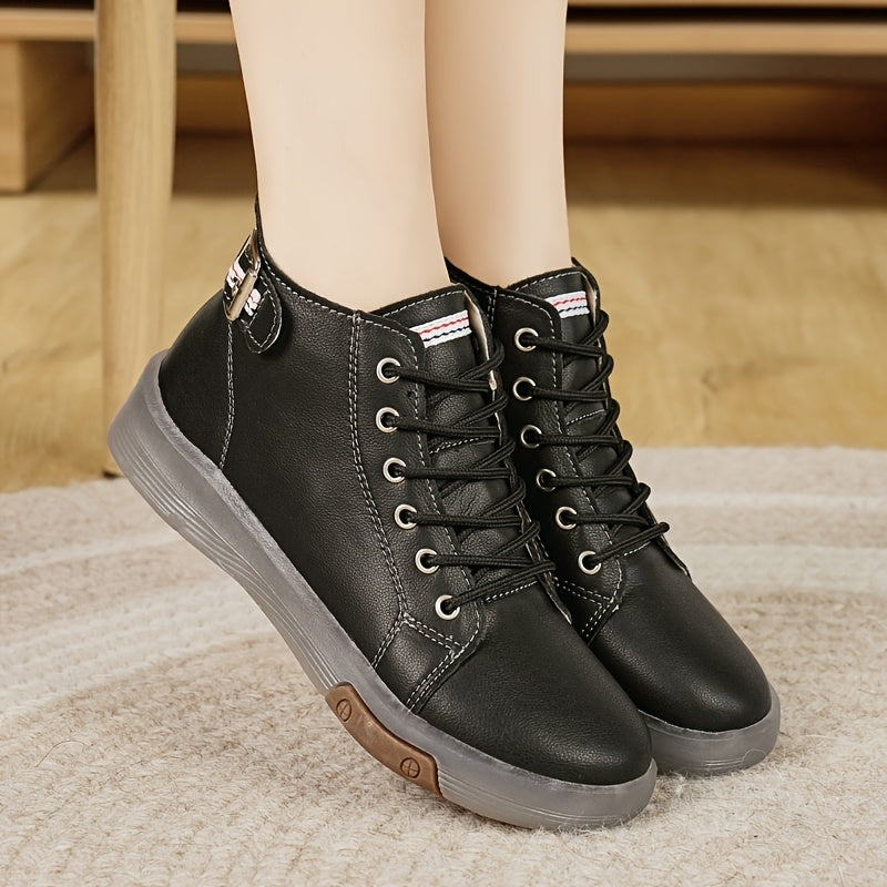 Women's Ankle Booties Solid Color Breathable Non-Slip All-Season Comfortable