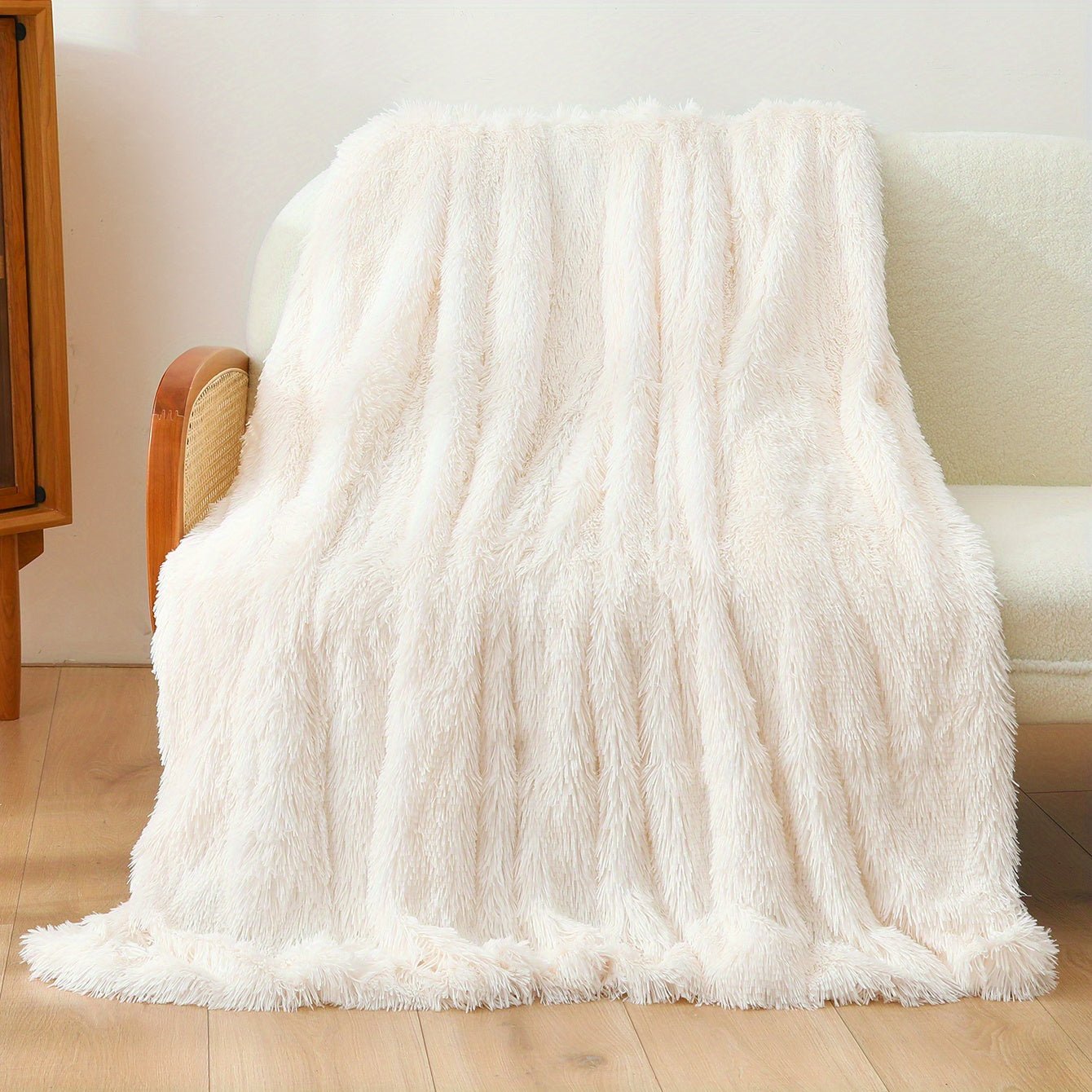 Rainbow Double Layer Plush Blanket for Home Decor and Cozy Bed or Sofa Use