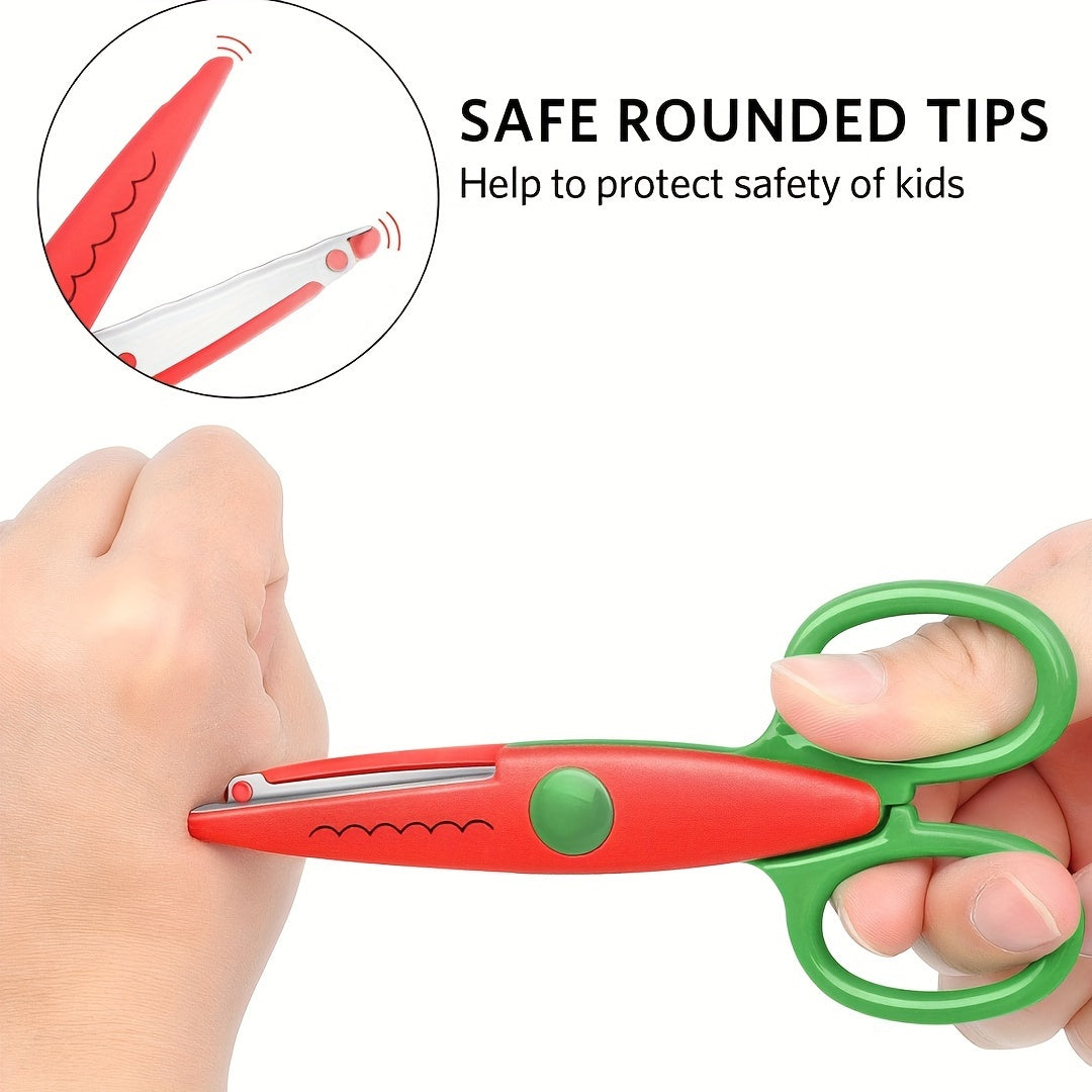 6-Piece Craft Scissors Set with Decorative Edges for Scrapbooking and DIY Projects