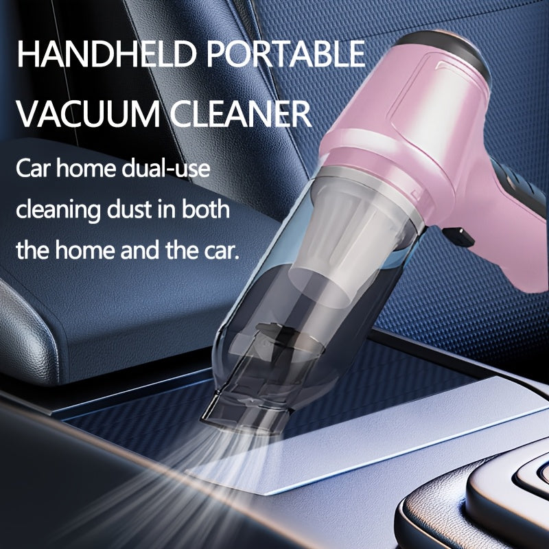 Pink Handheld Vacuum Cleaner for Car and Home Use With Blower and Suction
