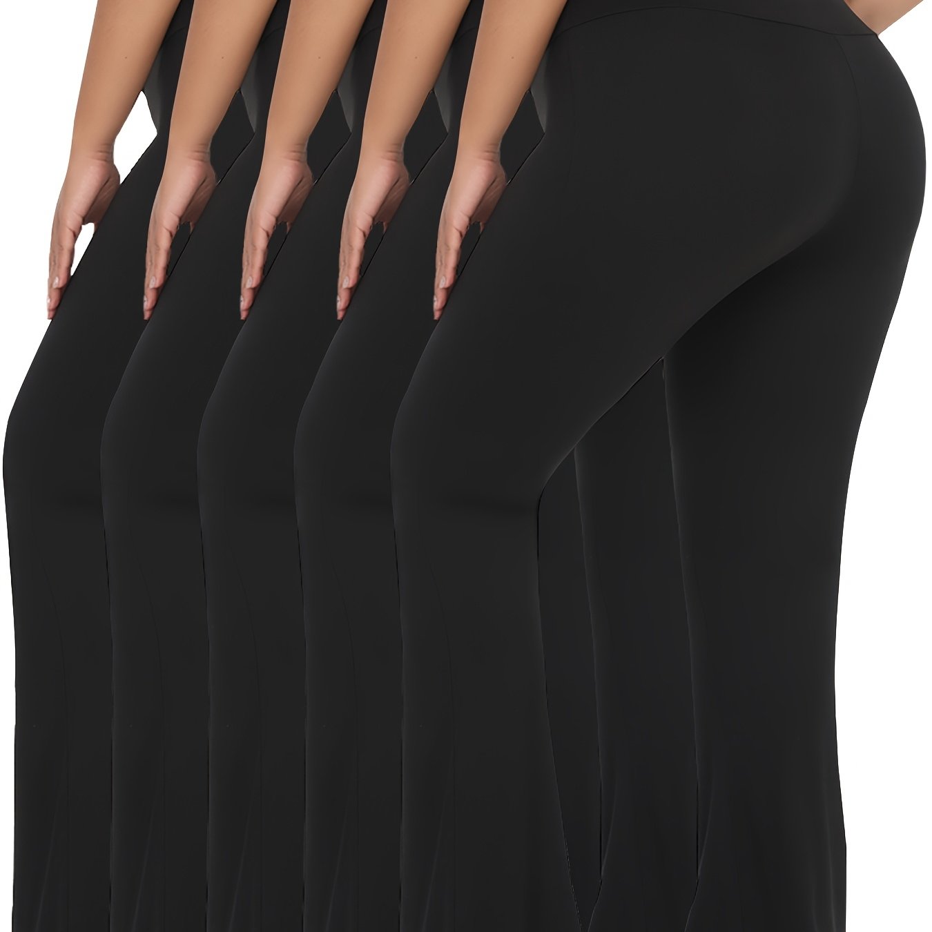 Women's Plus Size Soft High Waist Flare Pants Leggings Tummy Control