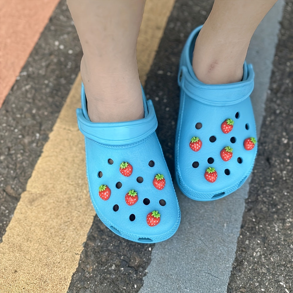 Kids Girl Silicone Strawberry Shoe Charms for Clogs and Garden Decor