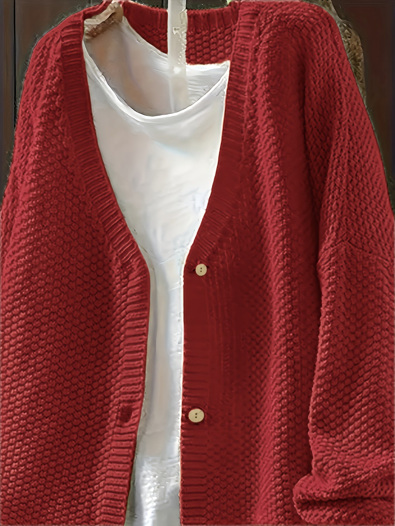 Plus Size Knit Cardigan Women Long Sleeve Button Fall Winter Casual