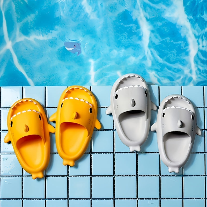 Lightweight Cartoon Shark Slides for Boys and Girls Summer EVA Open Toe Non-Slip