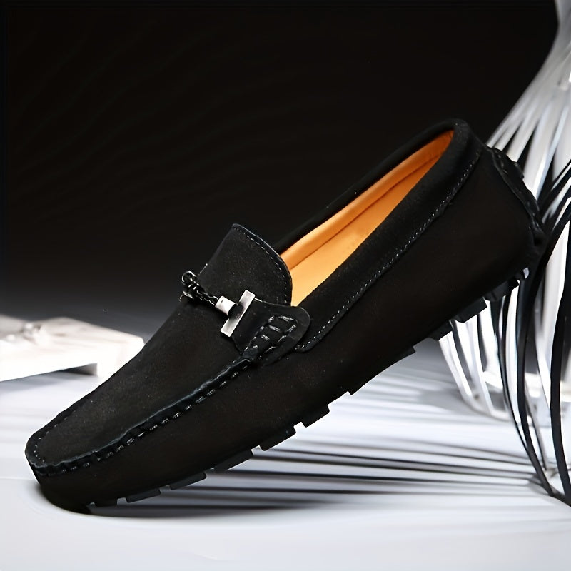 Men's Slip-On Loafers Breathable PU Casual Shoes for Outdoor Walking