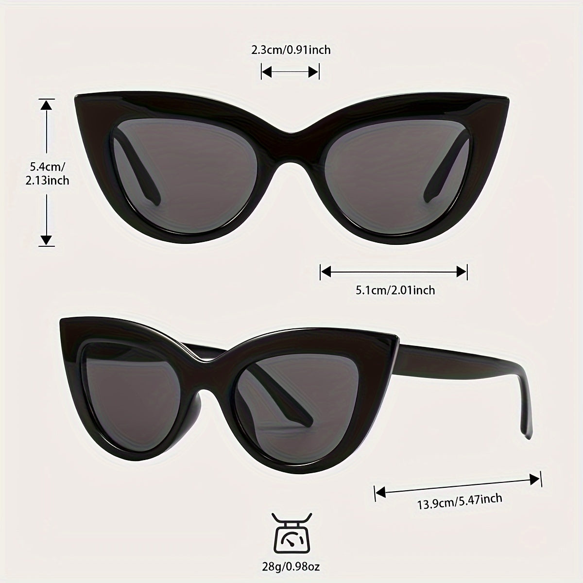 Juego de 3 gafas de mujer con forma de ojo de gato y montura decorativa