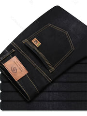Men's Solid Denim Jeans Casual Cotton Blend Washed Pockets All-Season