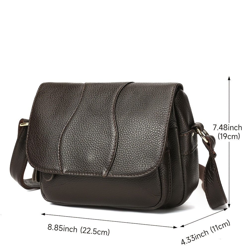 Women’s Leather Crossbody Bag Black Blue Casual Adjustable Strap Durable