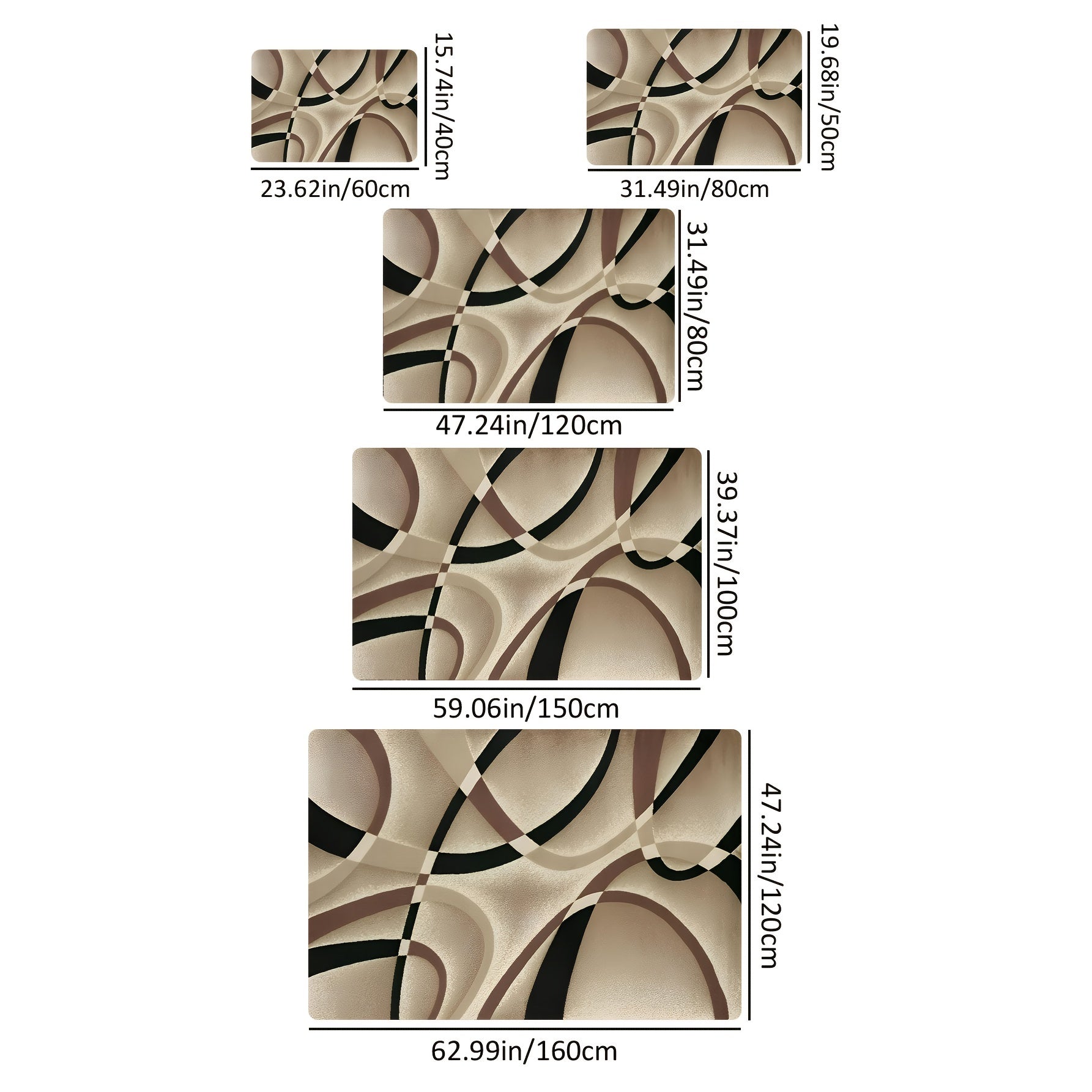 Bohemiya chiziqli hudud halqasi yuviladigan ichki bezak ko'p maqsadli gilam