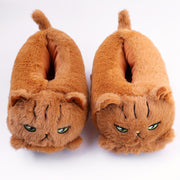 Women's Soft Plush Cartoon Cat Home Slippers Non-Slip Cushioned Cozy