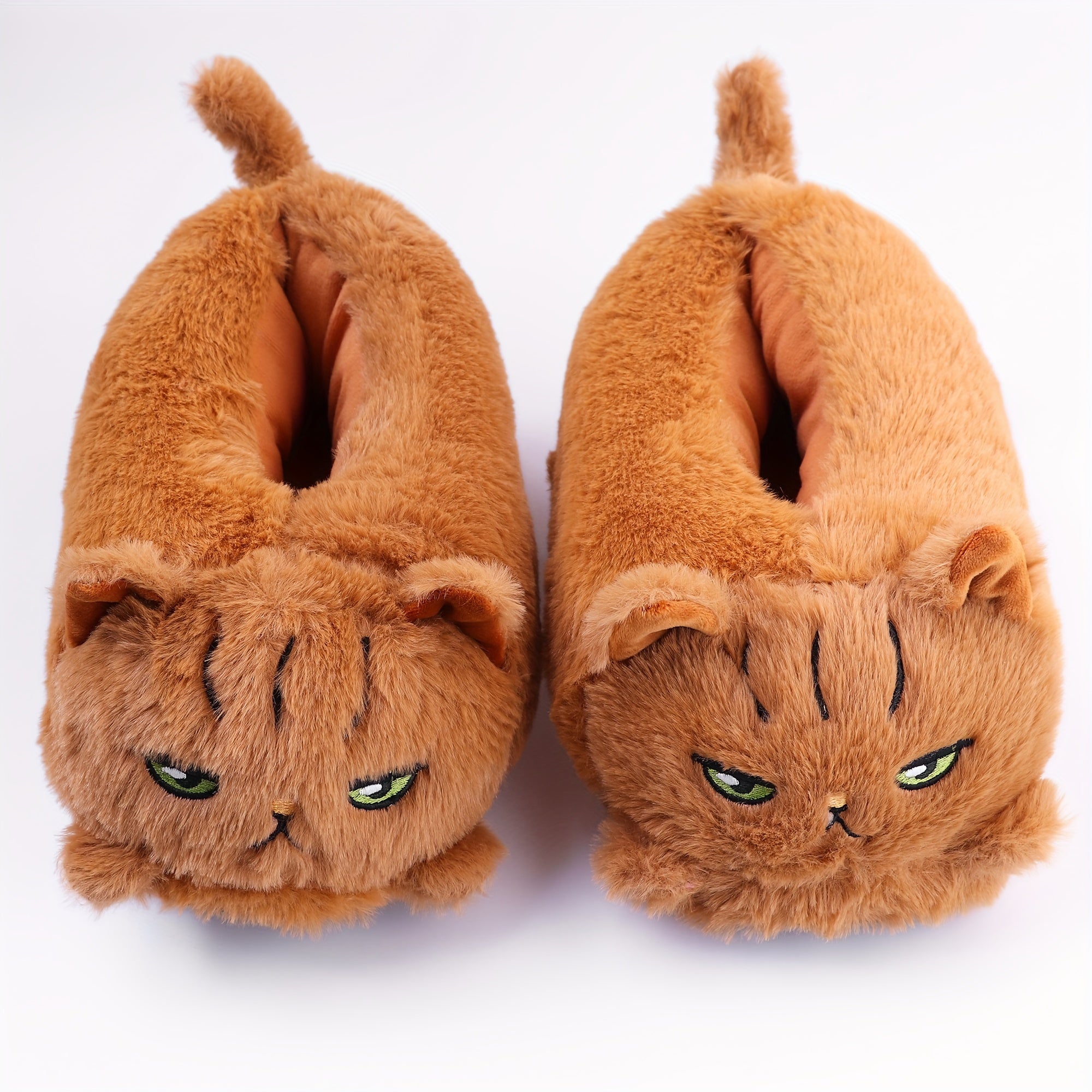 Women's Soft Plush Cartoon Cat Home Slippers Non-Slip Cushioned Cozy