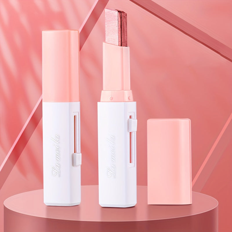 Barra de sombra de ojos con purpurina para mujer, doble color, a prueba de agua y de larga duración