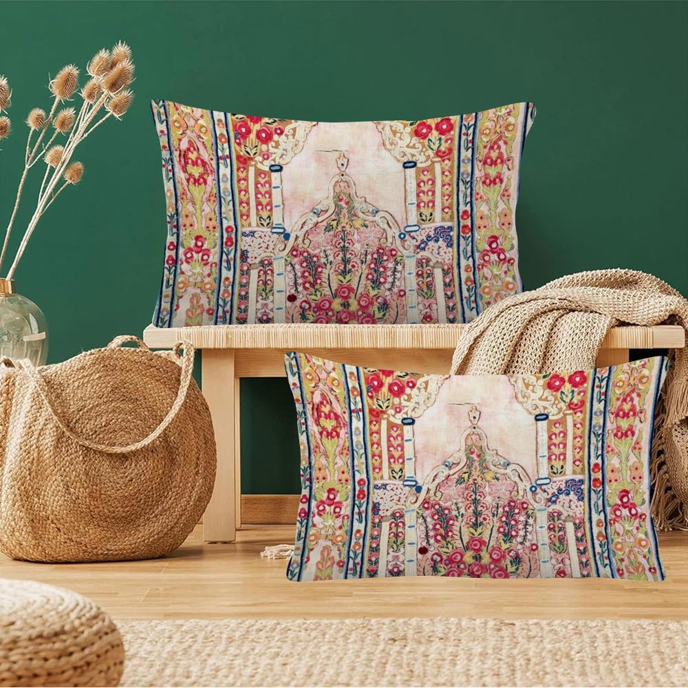 Set of 2 Bosnian Banya Luka Wall Art Pieces and Double-Sided Plush Pillow Covers 30.48x50.8cm for Sofa and Bedroom Decor