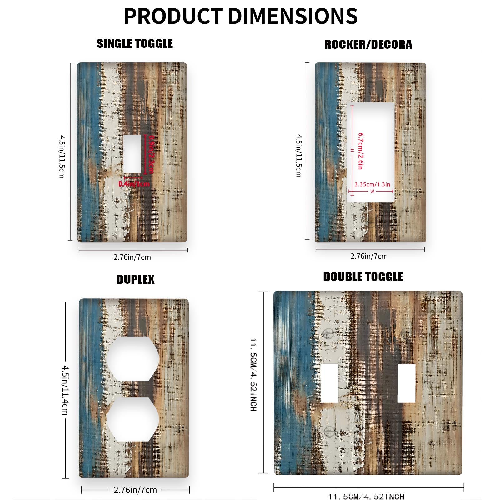 Wood Wall Switch Cover for Rustic Bedroom Decor Brown