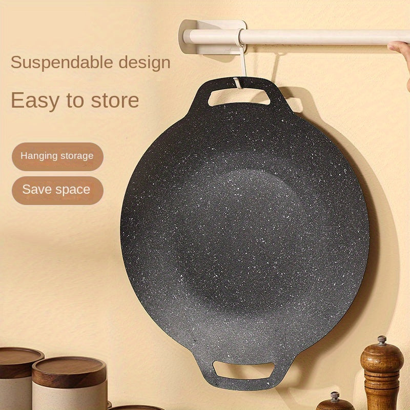 Cast Iron Grill Pan for Outdoor Camping and BBQ Non-Stick Stovetop Gas Grill