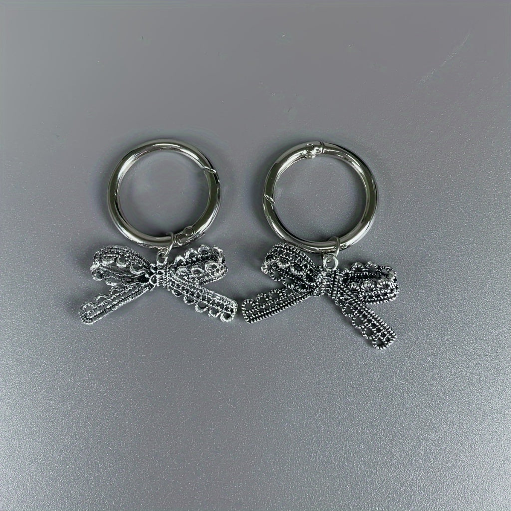 Girls Zinc Alloy Butterfly Bow Shoe Charms, Detachable Heel Decorations