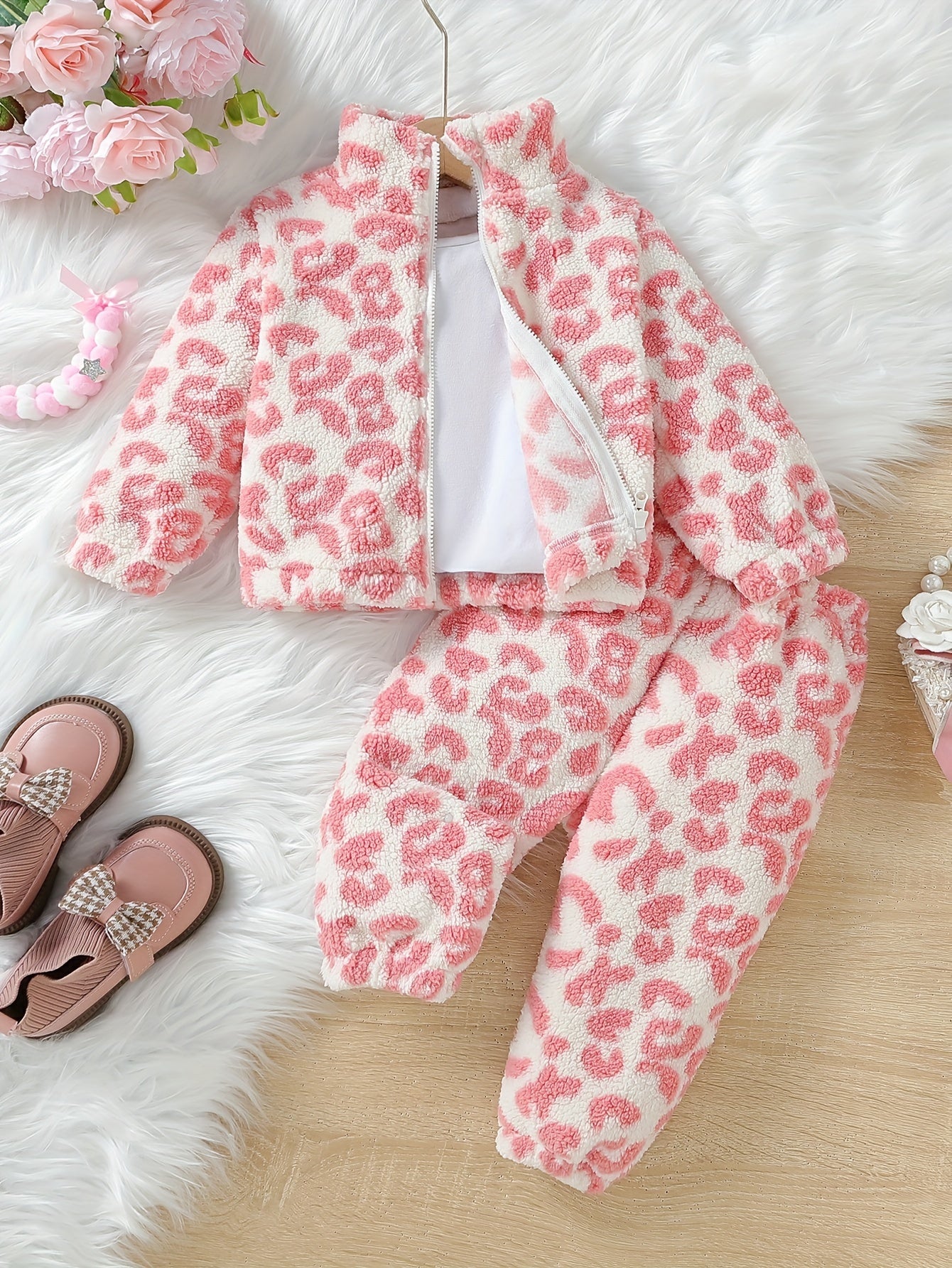 Girls' Fall Winter Outfit Set in Colorblock Polyester with Long Sleeve Top and Pants for Ages 0-3