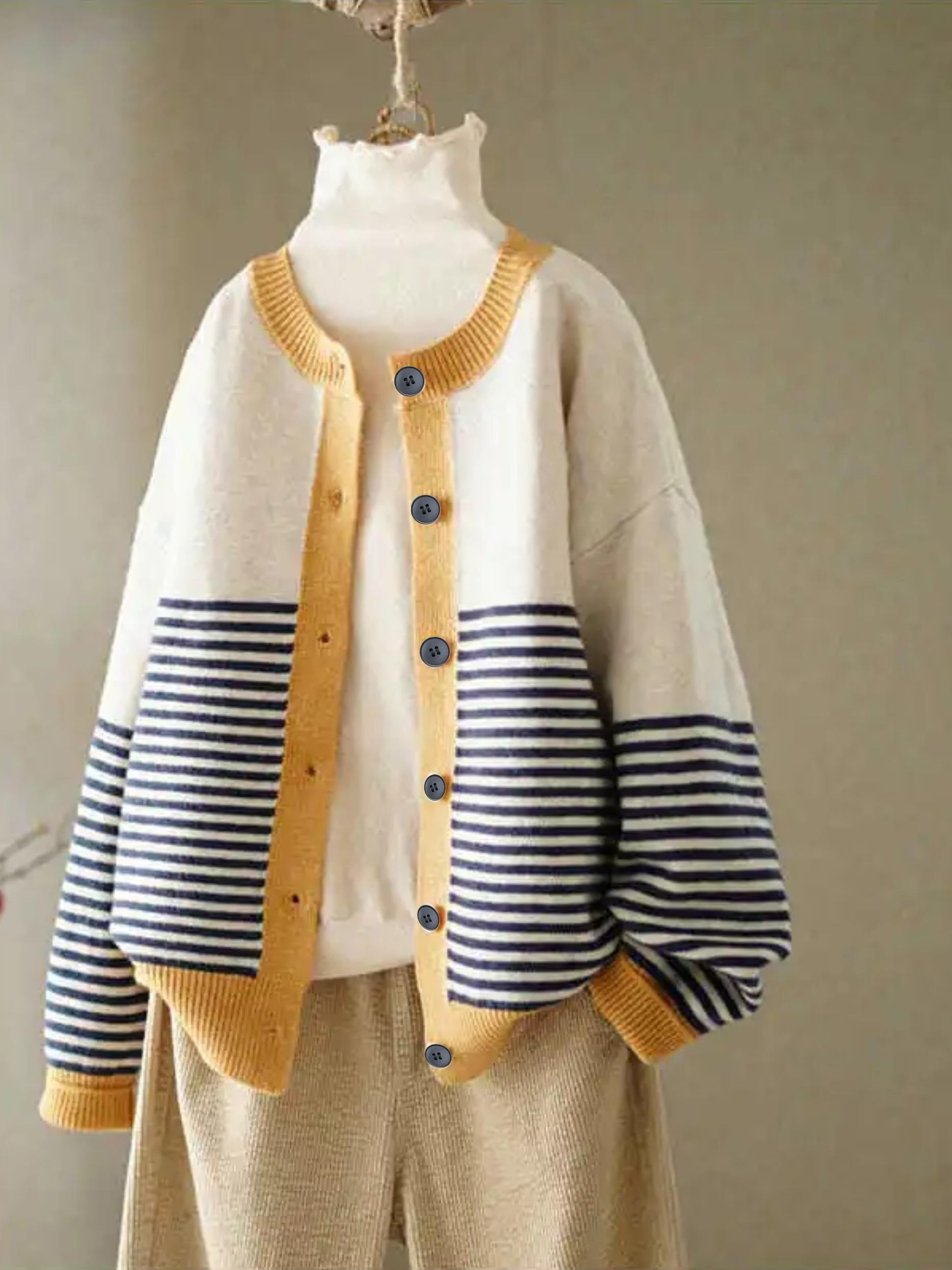 Plus Size Women's Cardigan Long Sleeve Blazer Sweater Beige Blue White Autumn Outerwear