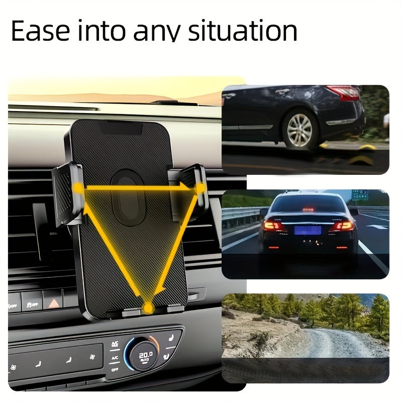 Car Air Outlet Phone Holder 4-7 Inch Rotation Stable Mount Black