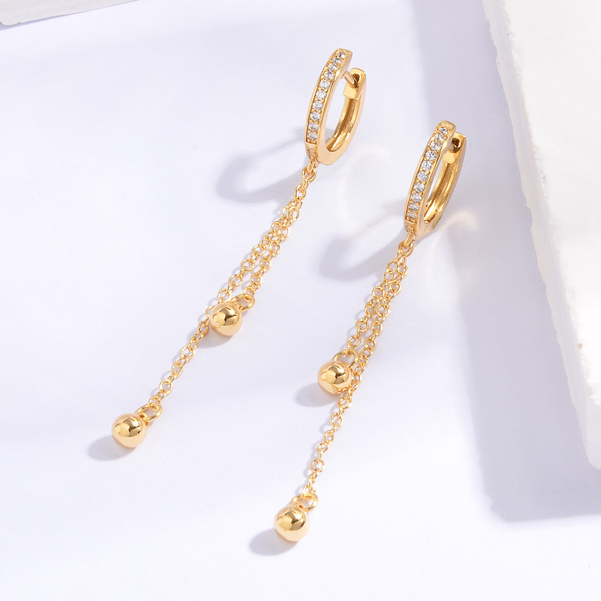 Women’s Tassel Bead Earrings in 18K Plated Jewelry Gift for Women