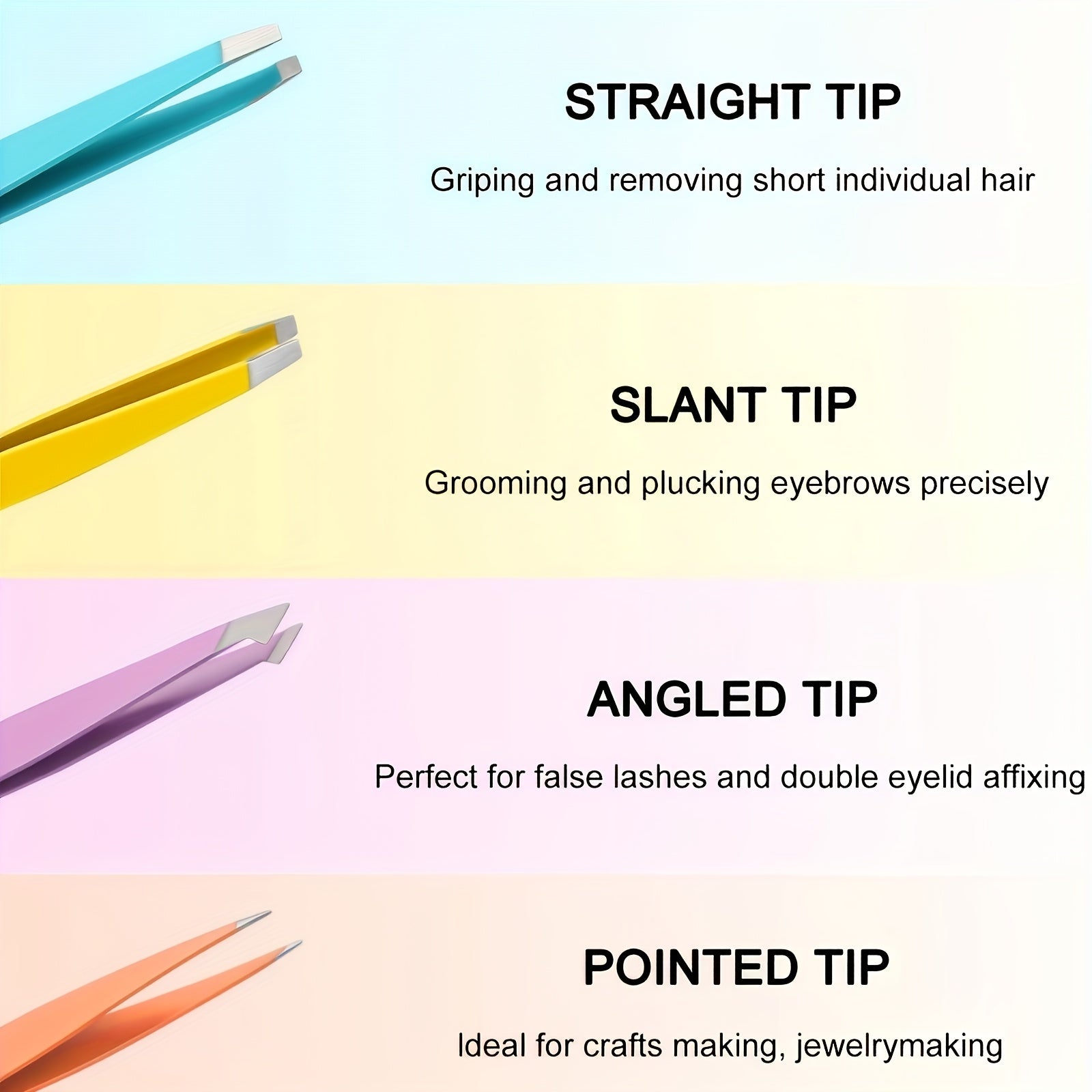 Унисекс набор пинцетов из нержавеющей стали для коррекции бровей и удаления facial hair