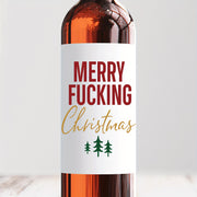Funny Christmas Wine Labels Set for Secret Santa and Holiday Parties