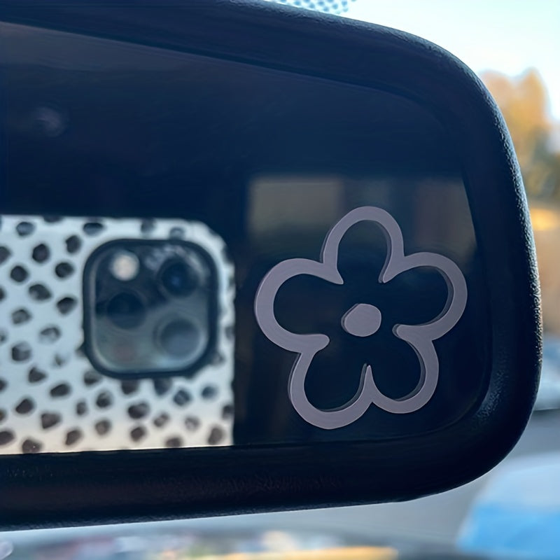 3-Piece Vinyl Floral Car Mirror Decal Set Waterproof Bumper Decorations