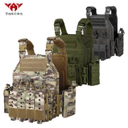 Tactical Training Vest for Adults Breathable Tear-Resistant Polyester Expandable Outdoor Sports Black