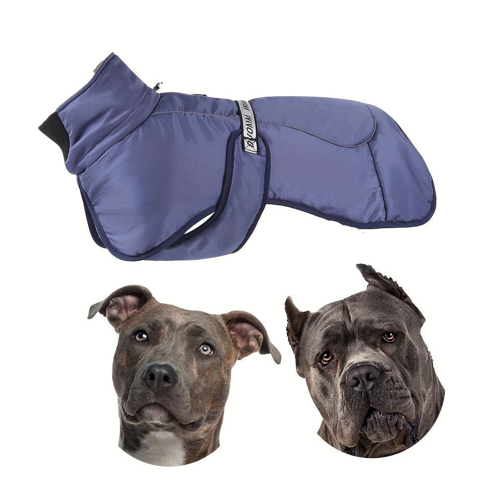 Waterproof Windproof Dog Jacket with Fleece Lining for Small to Large Breeds