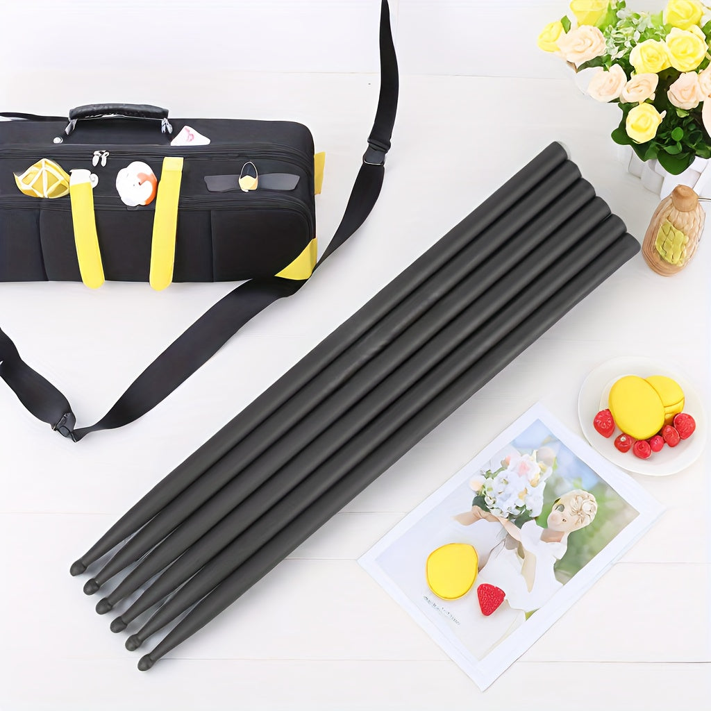 Carbon Fiber Drumsticks Pair for Jazz and Electronic Drums Black Grey