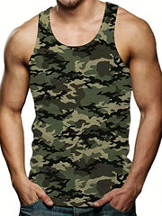 Men's Camo Tank Top for Bodybuilding and Summer Casual Plus Size