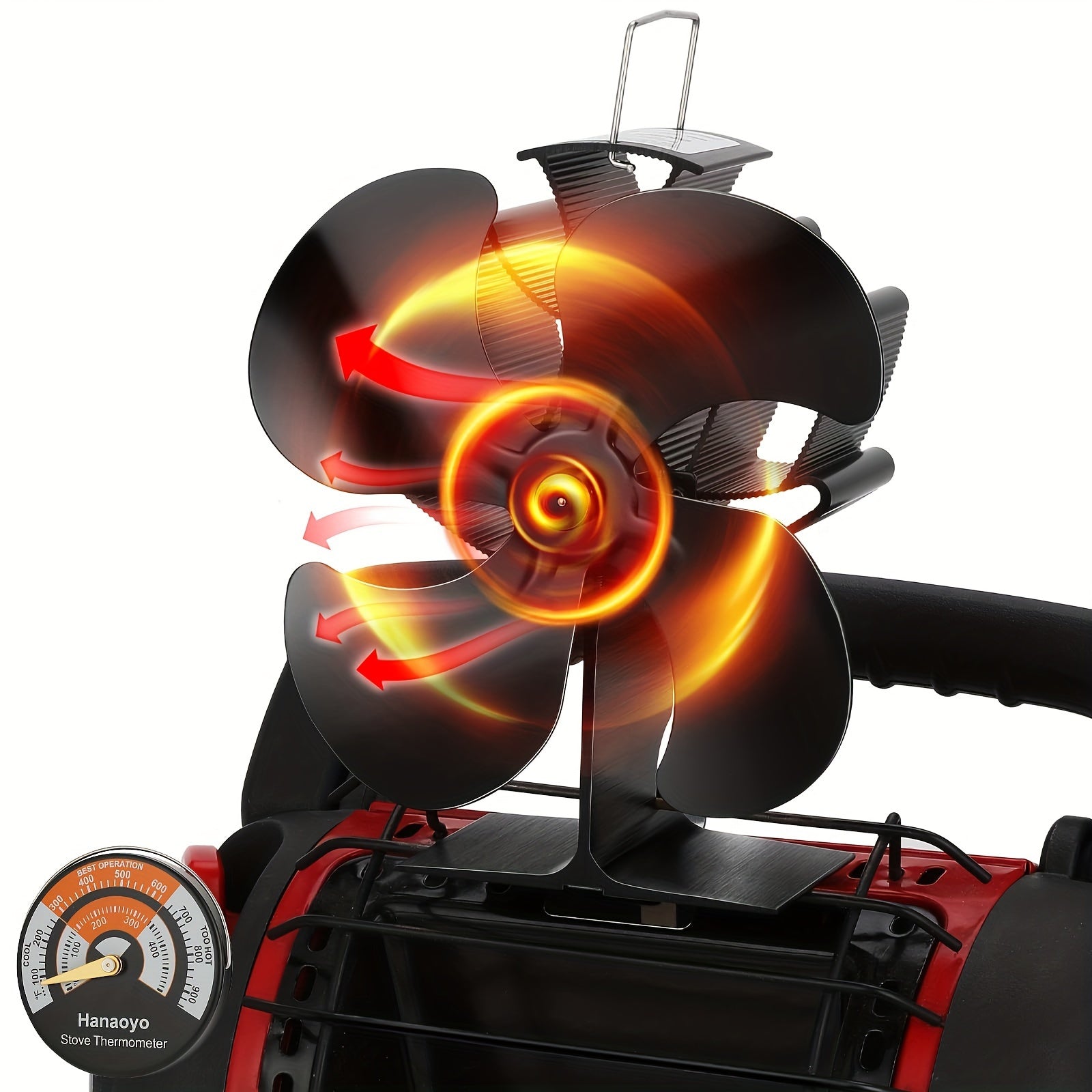 Aluminum Wood Stove Fan with Slot Lock Design for Fireplace and Camping