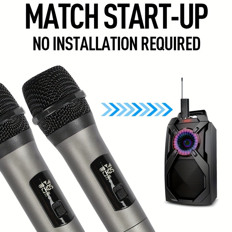 Портативная беспроводная микрофонная система для домашнего использования, идеально подходит для KTV и пения на компьютере.