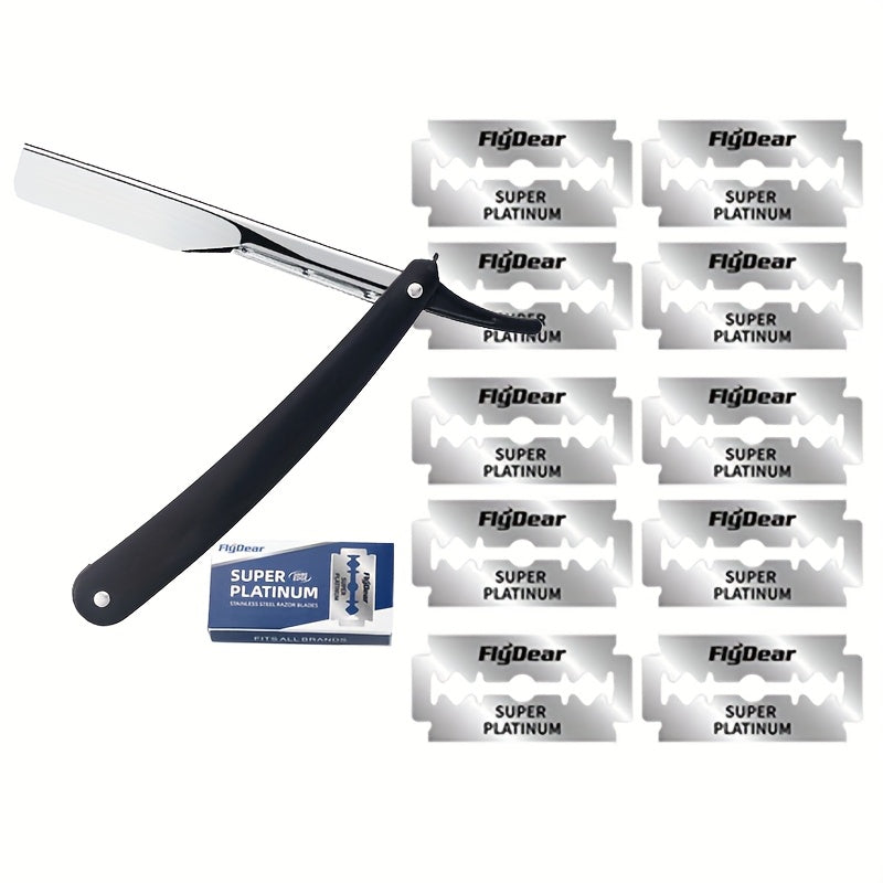 Мужской бритвенный станок черный и белый с лезвиями, инструменты для ухода за красотой