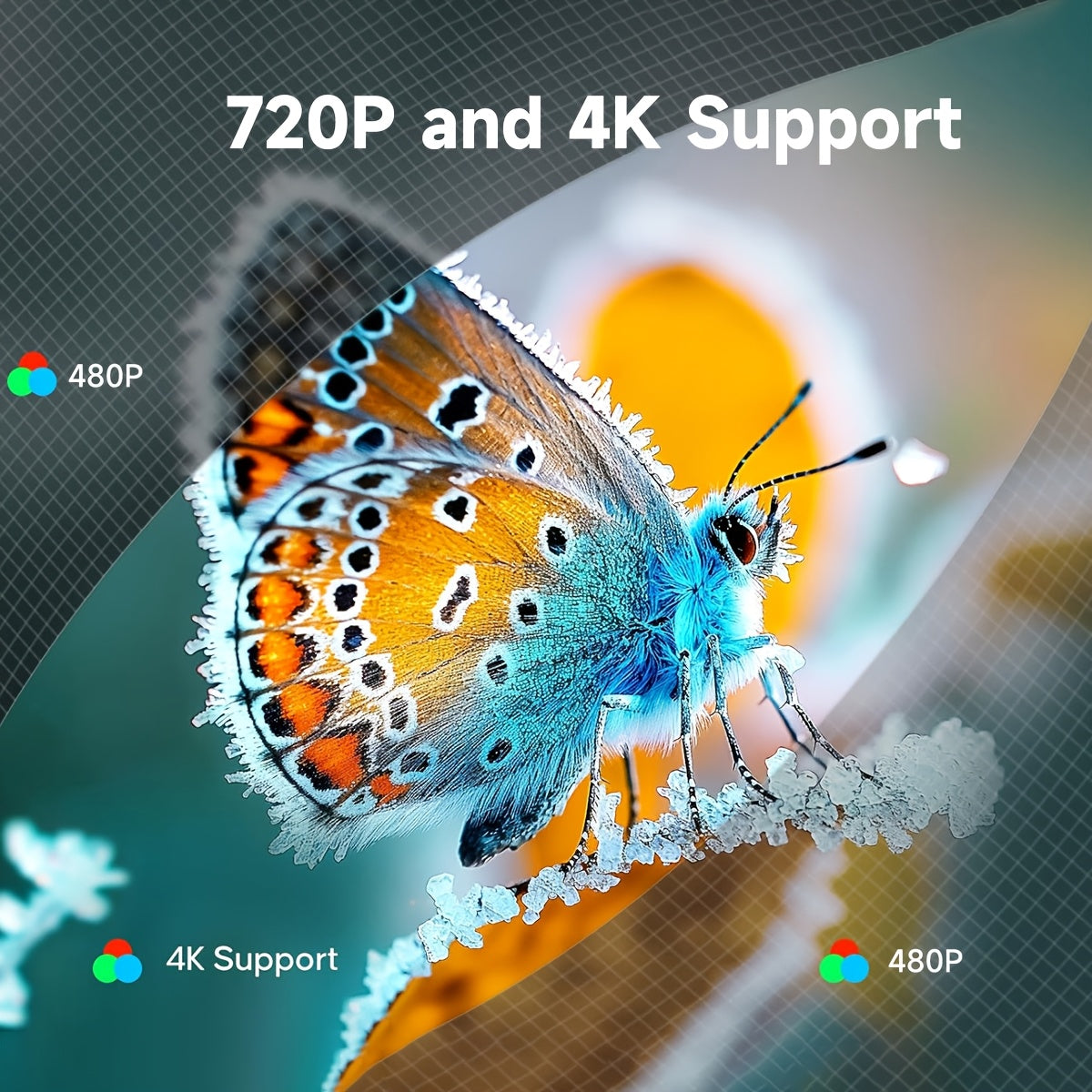 Mini Projector Supports 4K Video Wireless Portable Screen for Smartphones