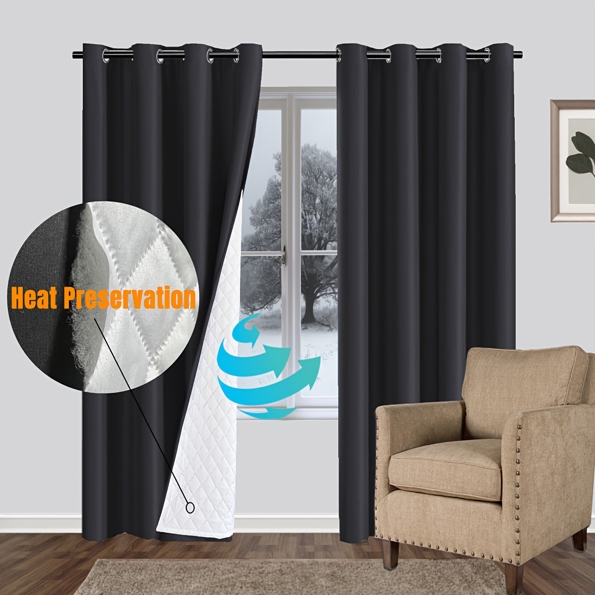 Thickened Soundproof Windproof Curtain Panels for Modern Home Door or Room Divider